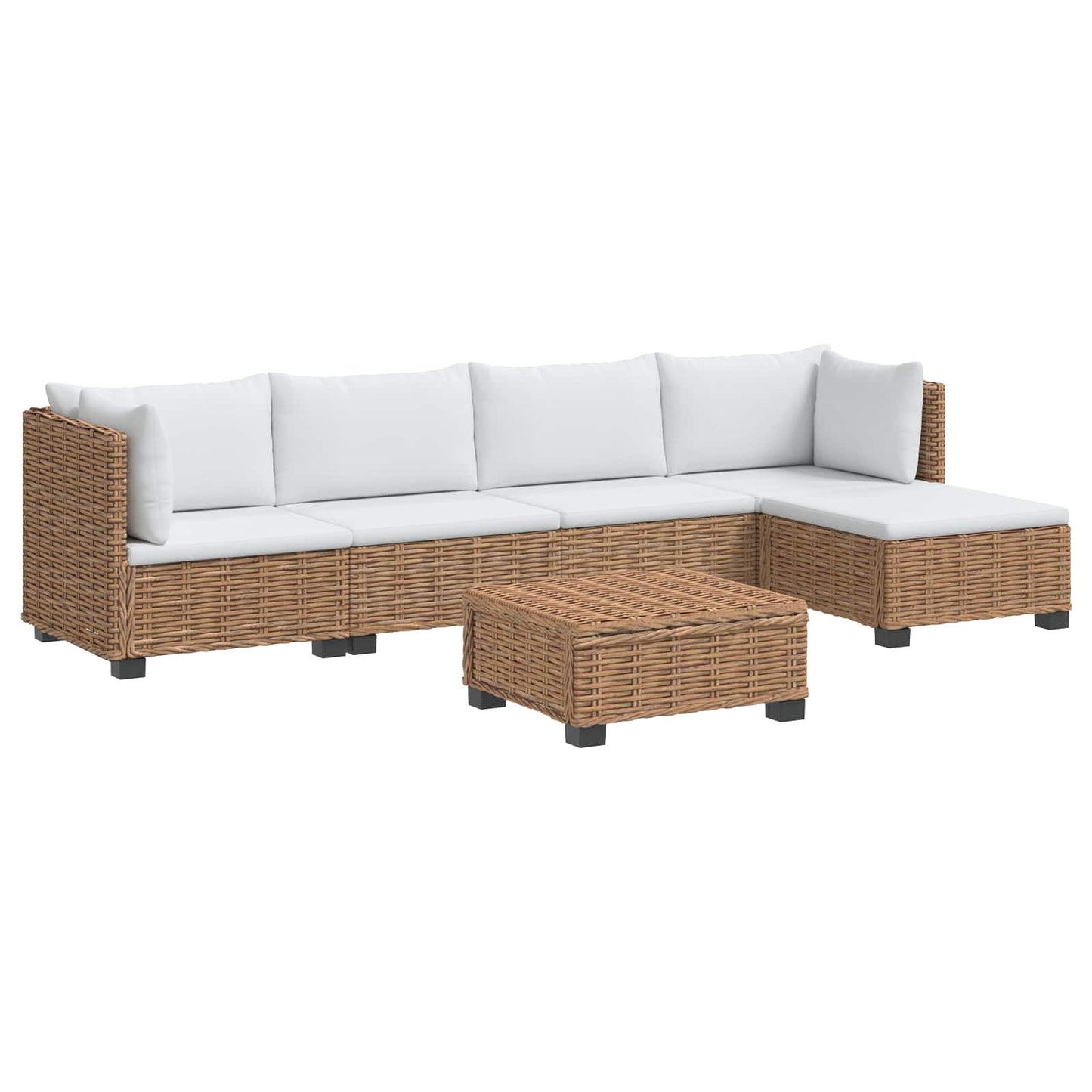 vidaXL 6 pcs Rattan Lounge Set with Cushions GENDT Natural Rattan