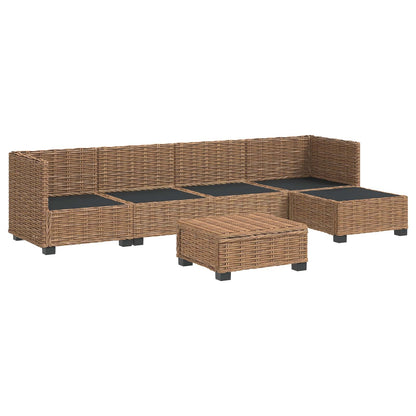 vidaXL 6 pcs Rattan Lounge Set with Cushions GENDT Natural Rattan