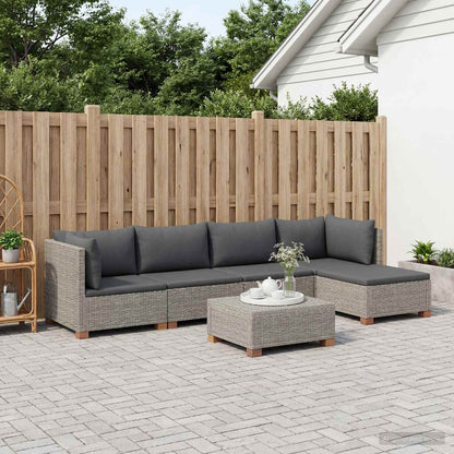 vidaXL 6 pcs Rattan Lounge Set with Cushions GENDT Natural Rattan