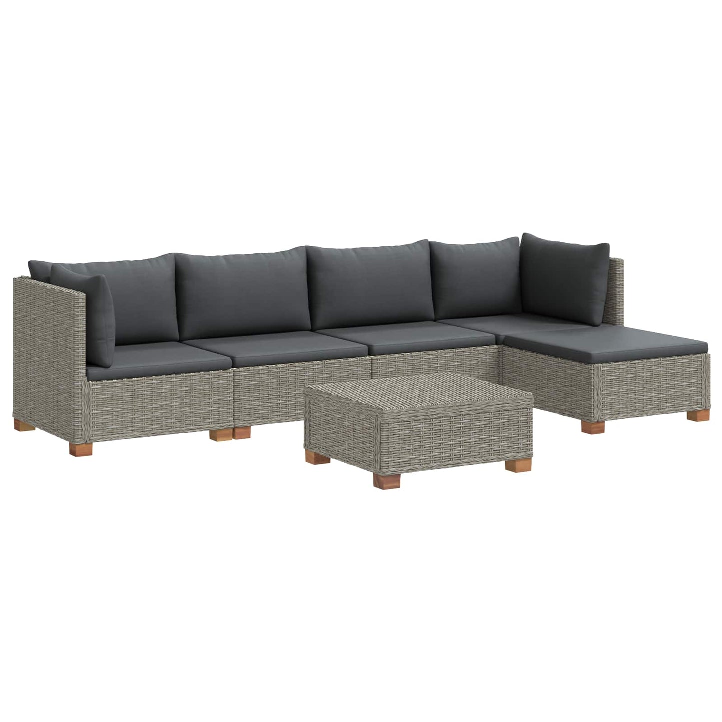 vidaXL 6 pcs Rattan Lounge Set with Cushions GENDT Natural Rattan