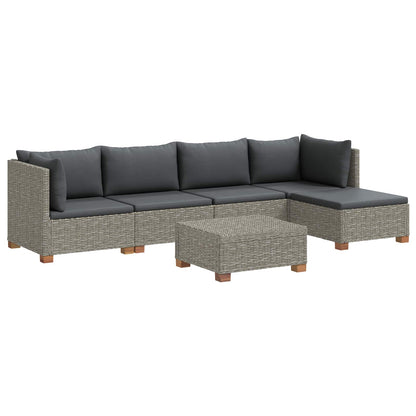 vidaXL 6 pcs Rattan Lounge Set with Cushions GENDT Natural Rattan