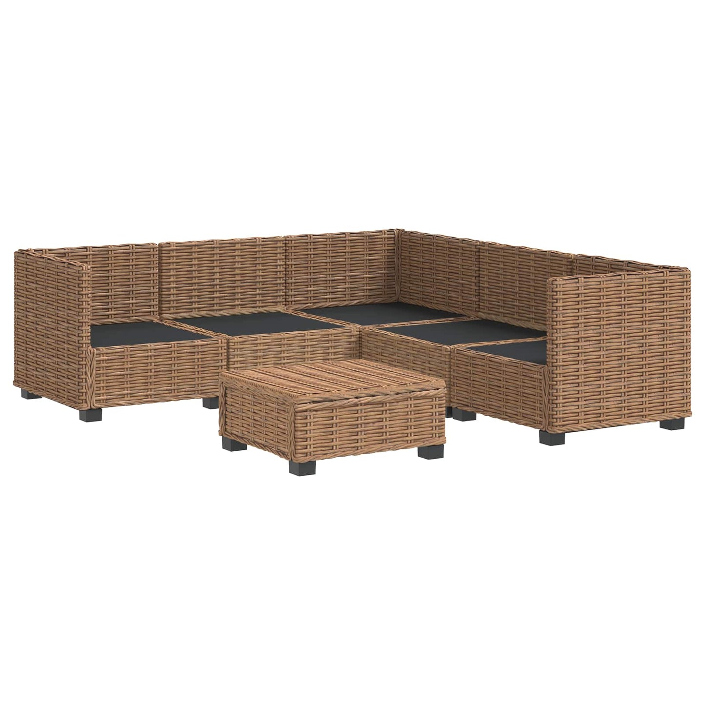 vidaXL 6 pcs Rattan Lounge Set with Cushions GENDT Natural Rattan