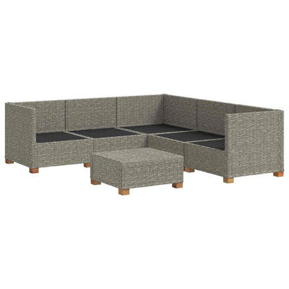 vidaXL 6 pcs Rattan Lounge Set with Cushions GENDT Natural Rattan