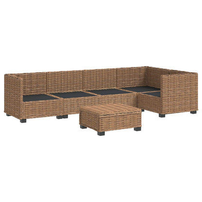vidaXL 6 pcs Rattan Lounge Set with Cushions GENDT Natural Rattan