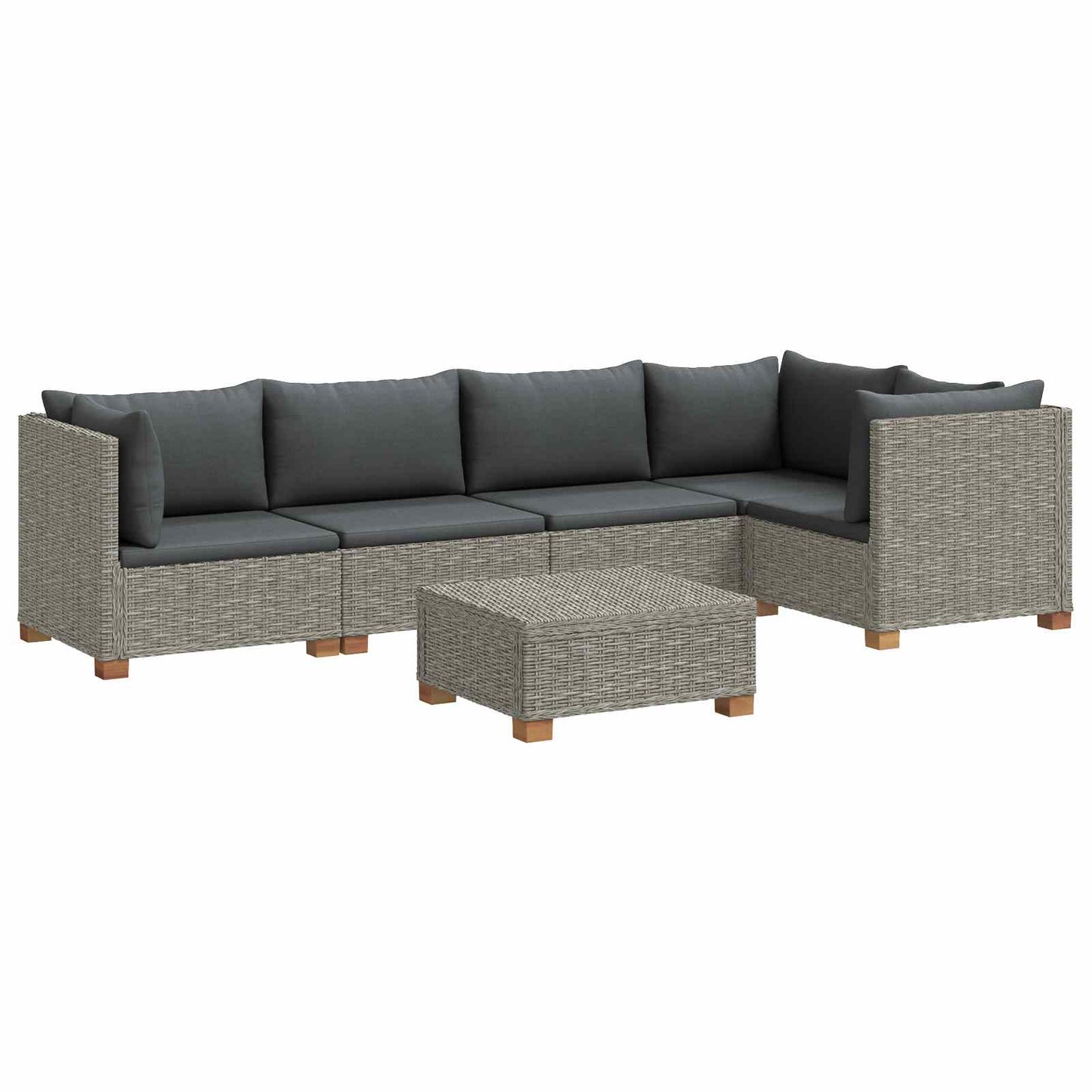 vidaXL 6 pcs Rattan Lounge Set with Cushions GENDT Natural Rattan