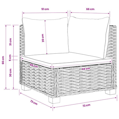 vidaXL 2 pcs Rattan Lounge Set with Cushions GENDT Natural Rattan