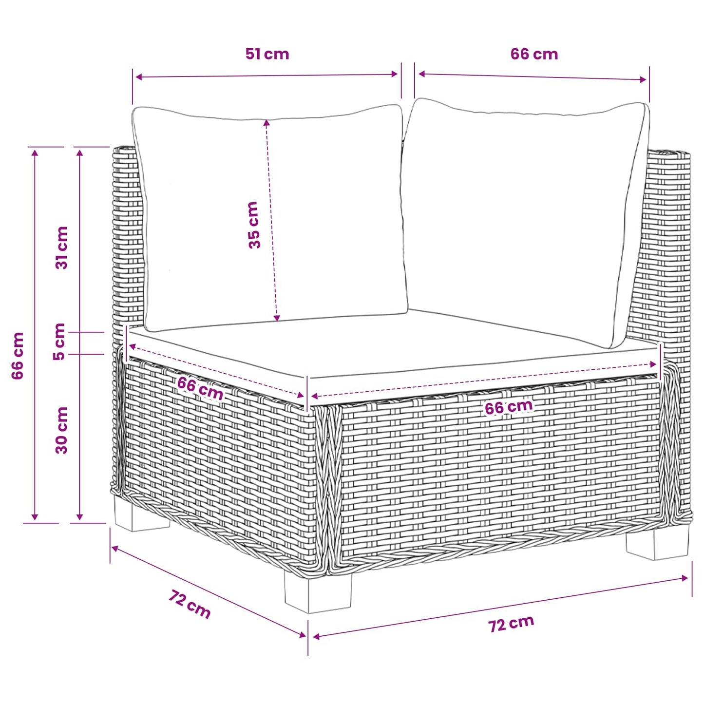 vidaXL 2 pcs Rattan Lounge Set with Cushions GENDT Natural Rattan