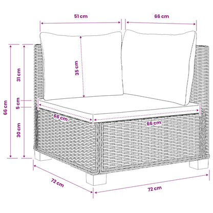 vidaXL 2 pcs Rattan Lounge Set with Cushions GENDT Natural Rattan