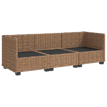 vidaXL 3 pcs Rattan Lounge Set with Cushions GENDT Natural Rattan