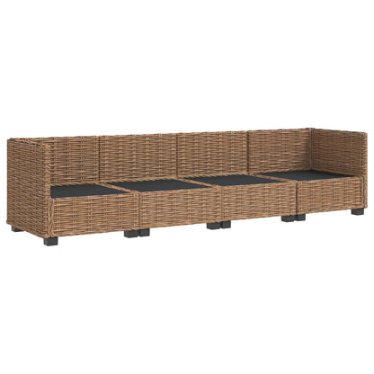 vidaXL 4 pcs Rattan Lounge Set with Cushions GENDT Natural Rattan