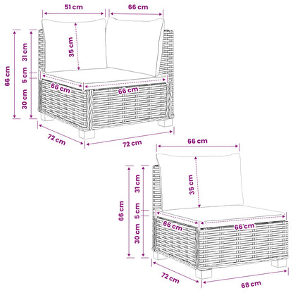 vidaXL 4 pcs Rattan Lounge Set with Cushions GENDT Natural Rattan