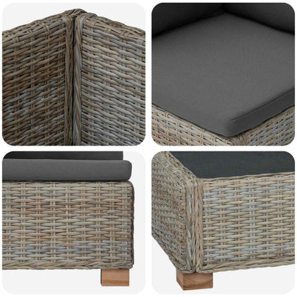 vidaXL 4 pcs Rattan Lounge Set with Cushions GENDT Natural Rattan