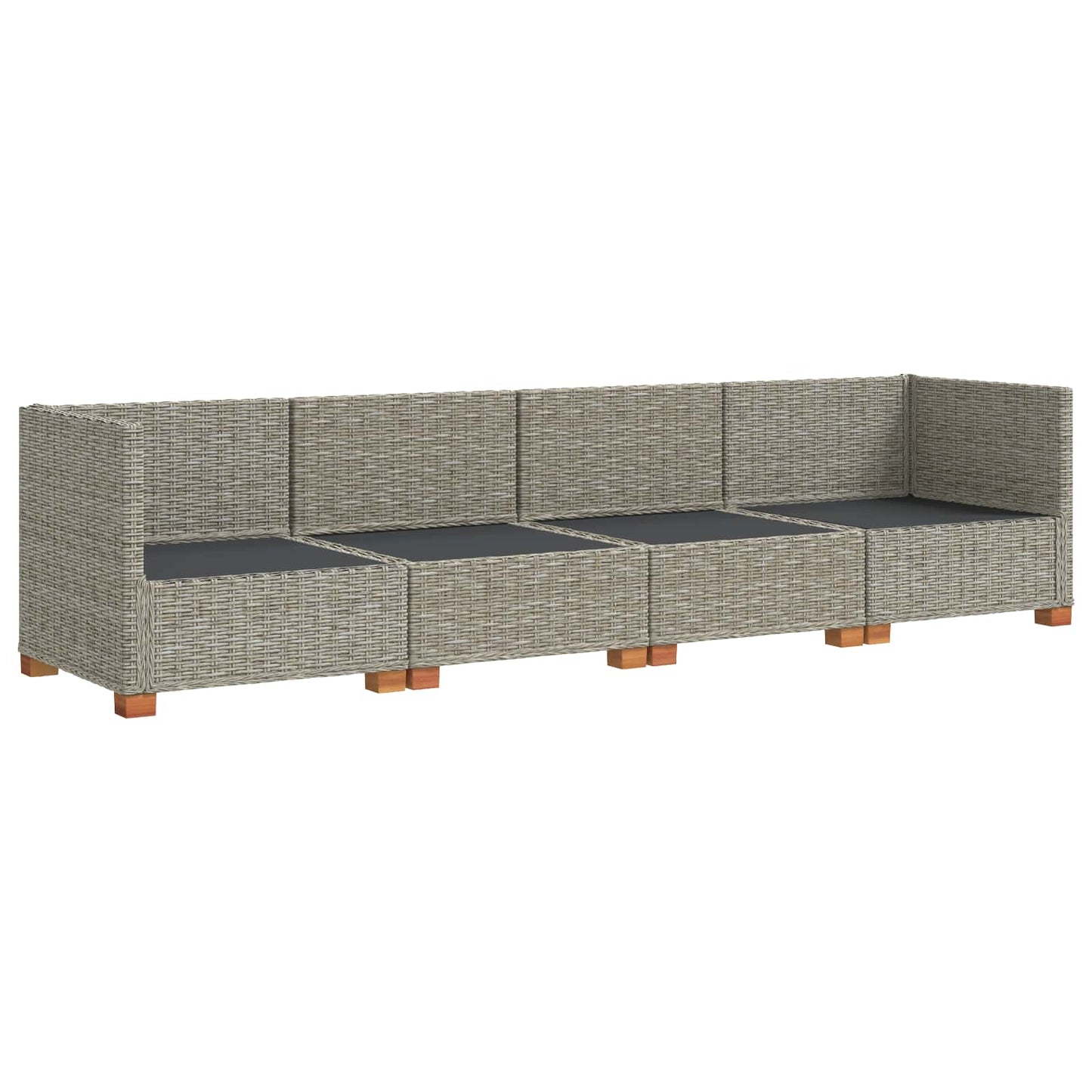 vidaXL 4 pcs Rattan Lounge Set with Cushions GENDT Natural Rattan
