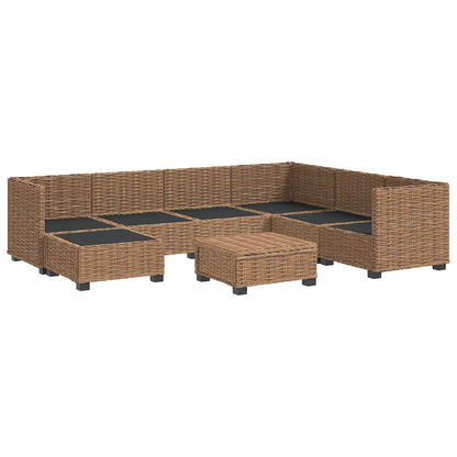 vidaXL 8 pcs Rattan Lounge Set with Cushions GENDT Natural Rattan
