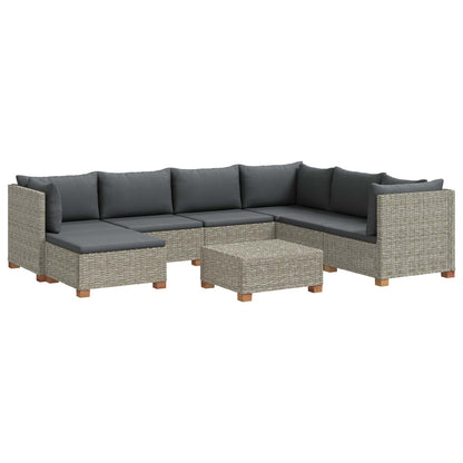 vidaXL 8 pcs Rattan Lounge Set with Cushions GENDT Natural Rattan