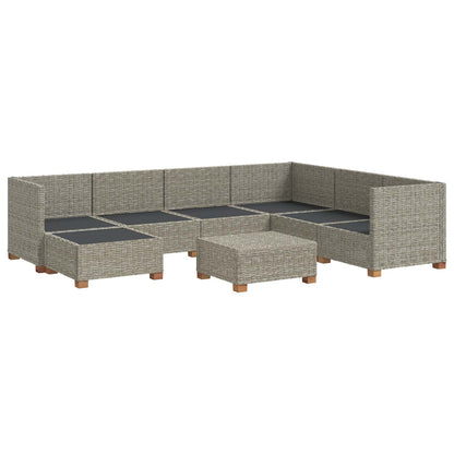 vidaXL 8 pcs Rattan Lounge Set with Cushions GENDT Natural Rattan