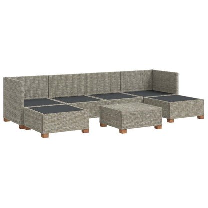 vidaXL 7 pcs Rattan Lounge Set with Cushions GENDT Natural Rattan