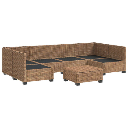 vidaXL 7 pcs Rattan Lounge Set with Cushions GENDT Natural Rattan