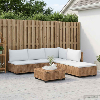 vidaXL 6 pcs Rattan Lounge Set with Cushions GENDT Natural Rattan