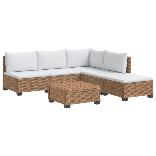 vidaXL 6 pcs Rattan Lounge Set with Cushions GENDT Natural Rattan