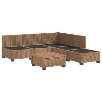 vidaXL 6 pcs Rattan Lounge Set with Cushions GENDT Natural Rattan