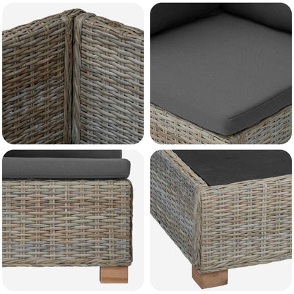 vidaXL 6 pcs Rattan Lounge Set with Cushions GENDT Natural Rattan