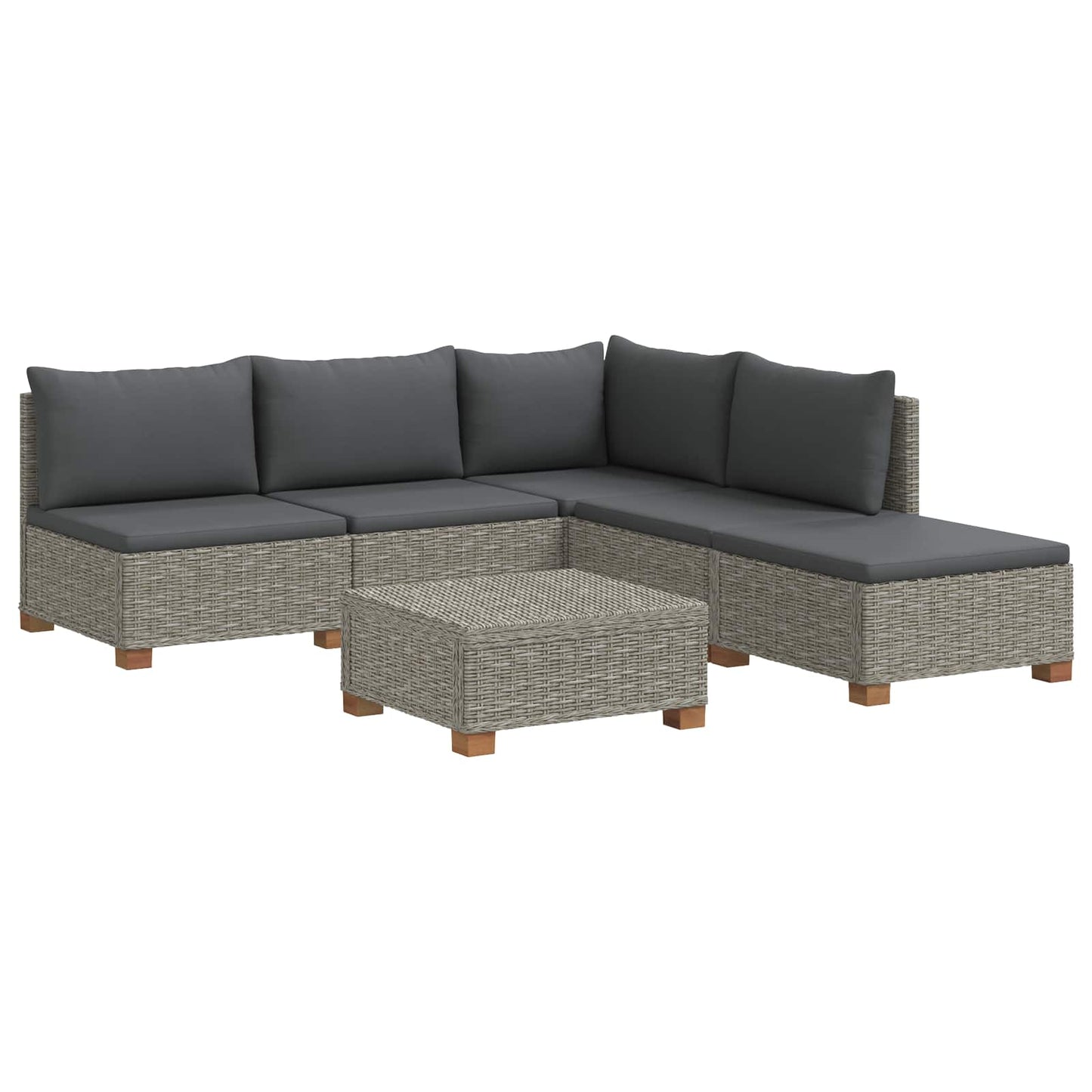 vidaXL 6 pcs Rattan Lounge Set with Cushions GENDT Natural Rattan