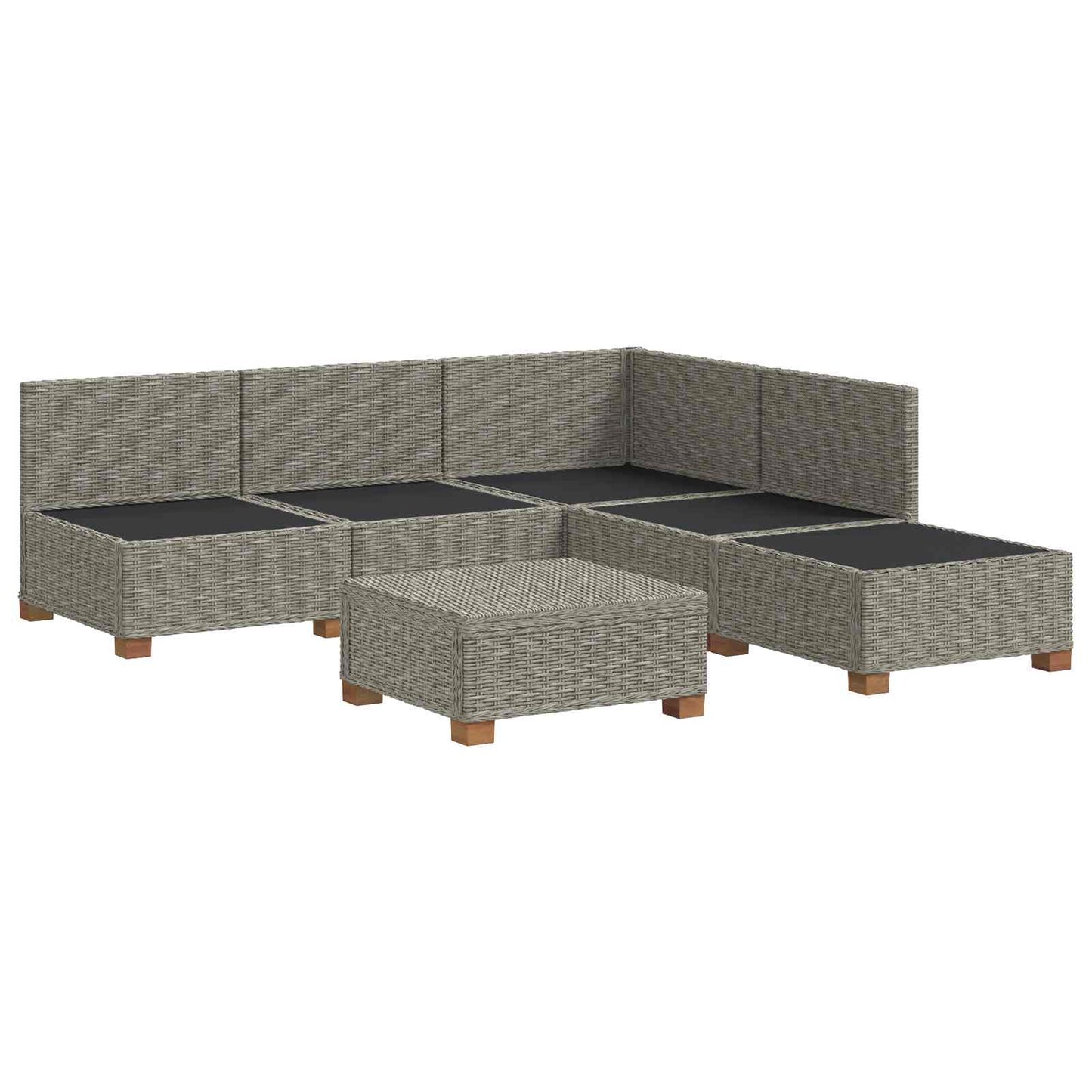 vidaXL 6 pcs Rattan Lounge Set with Cushions GENDT Natural Rattan