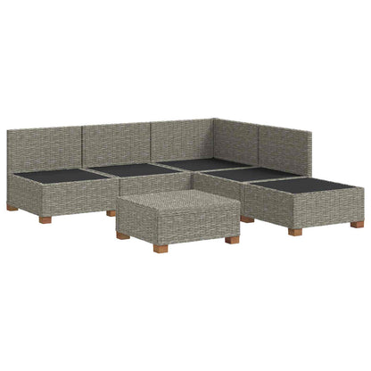 vidaXL 6 pcs Rattan Lounge Set with Cushions GENDT Natural Rattan