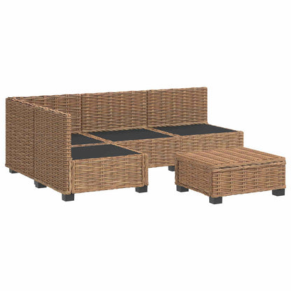 vidaXL 5 pcs Rattan Lounge Set with Cushions GENDT Natural Rattan