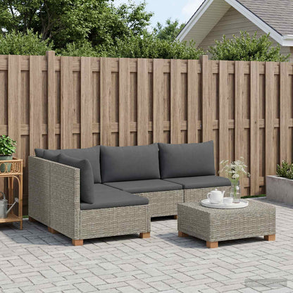 vidaXL 5 pcs Rattan Lounge Set with Cushions GENDT Natural Rattan