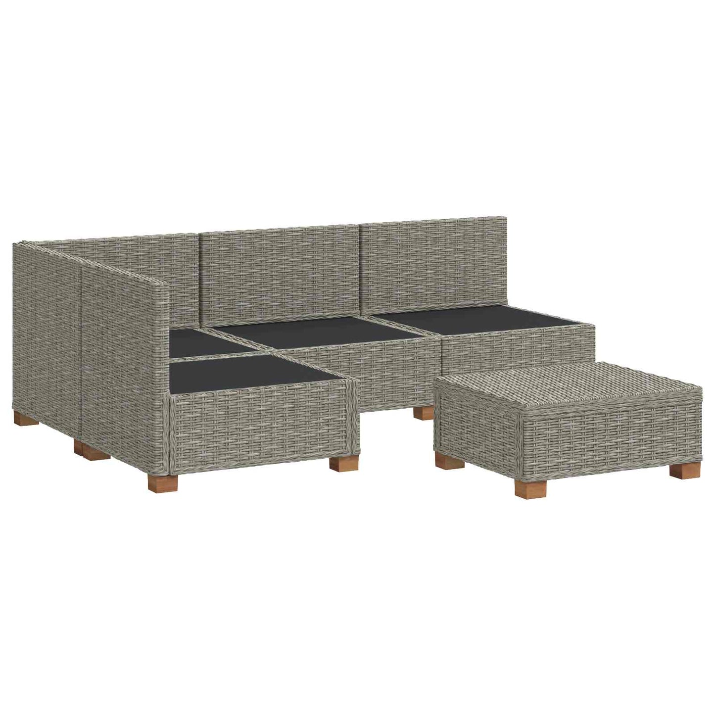 vidaXL 5 pcs Rattan Lounge Set with Cushions GENDT Natural Rattan