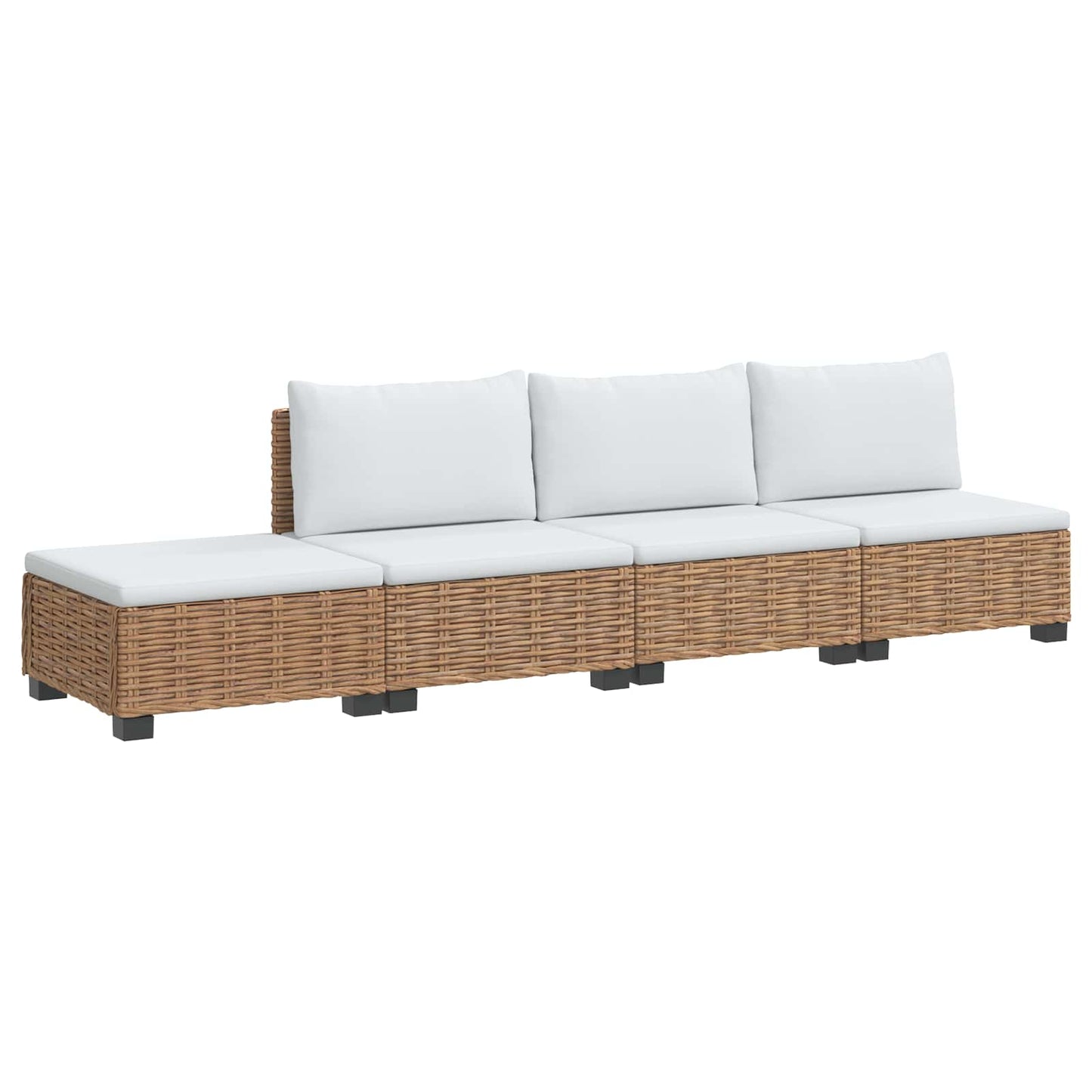 vidaXL 4 pcs Rattan Lounge Set with Cushions GENDT Natural Rattan