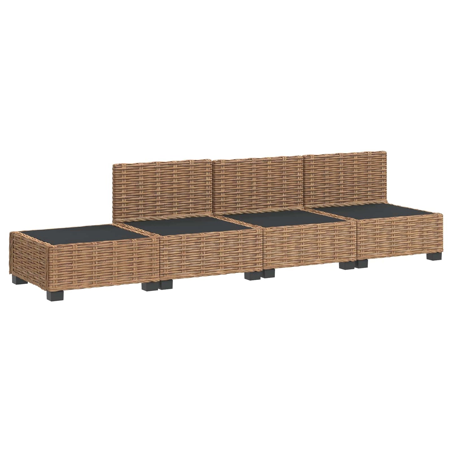 vidaXL 4 pcs Rattan Lounge Set with Cushions GENDT Natural Rattan