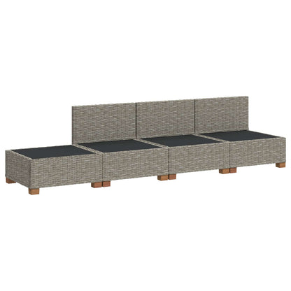 vidaXL 4 pcs Rattan Lounge Set with Cushions GENDT Natural Rattan