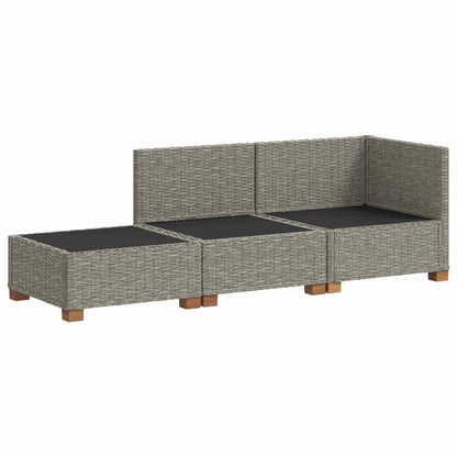 vidaXL 3 pcs Rattan Lounge Set with Cushions GENDT Natural Rattan