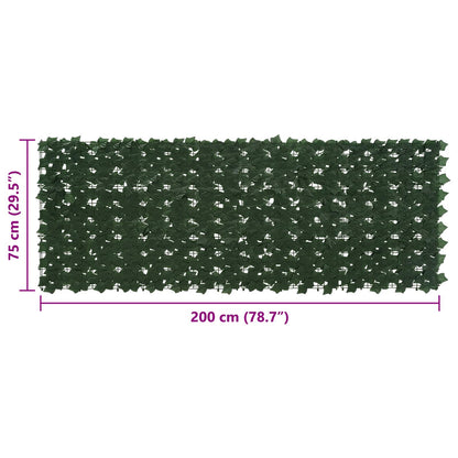 vidaXL Balcony Screen with Leaves Dark Green 200 x 75 cm