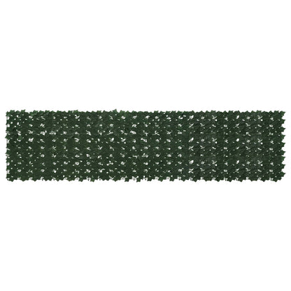 vidaXL Balcony Screen with Leaves Dark Green 300 x 75 cm