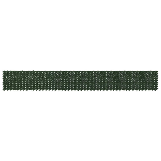 vidaXL Balcony Screen with Leaves Dark Green 600 x 75 cm