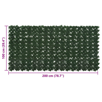 vidaXL Balcony Screen with Leaves Dark Green 200 x 100 cm