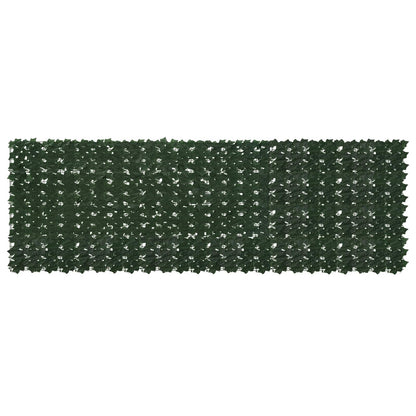 vidaXL Balcony Screen with Leaves Dark Green 300 x 100 cm