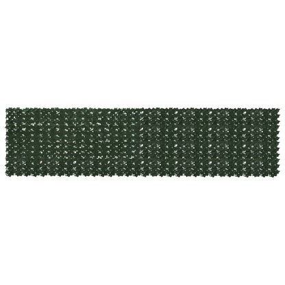 vidaXL Balcony Screen with Leaves Dark Green 400 x 100 cm