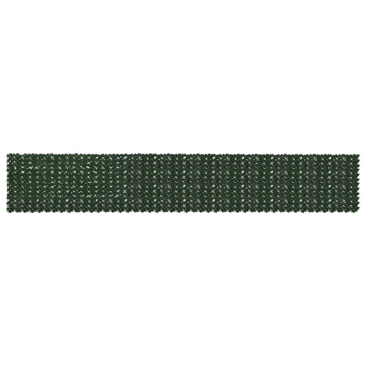 vidaXL Balcony Screen with Leaves Dark Green 600 x 100 cm