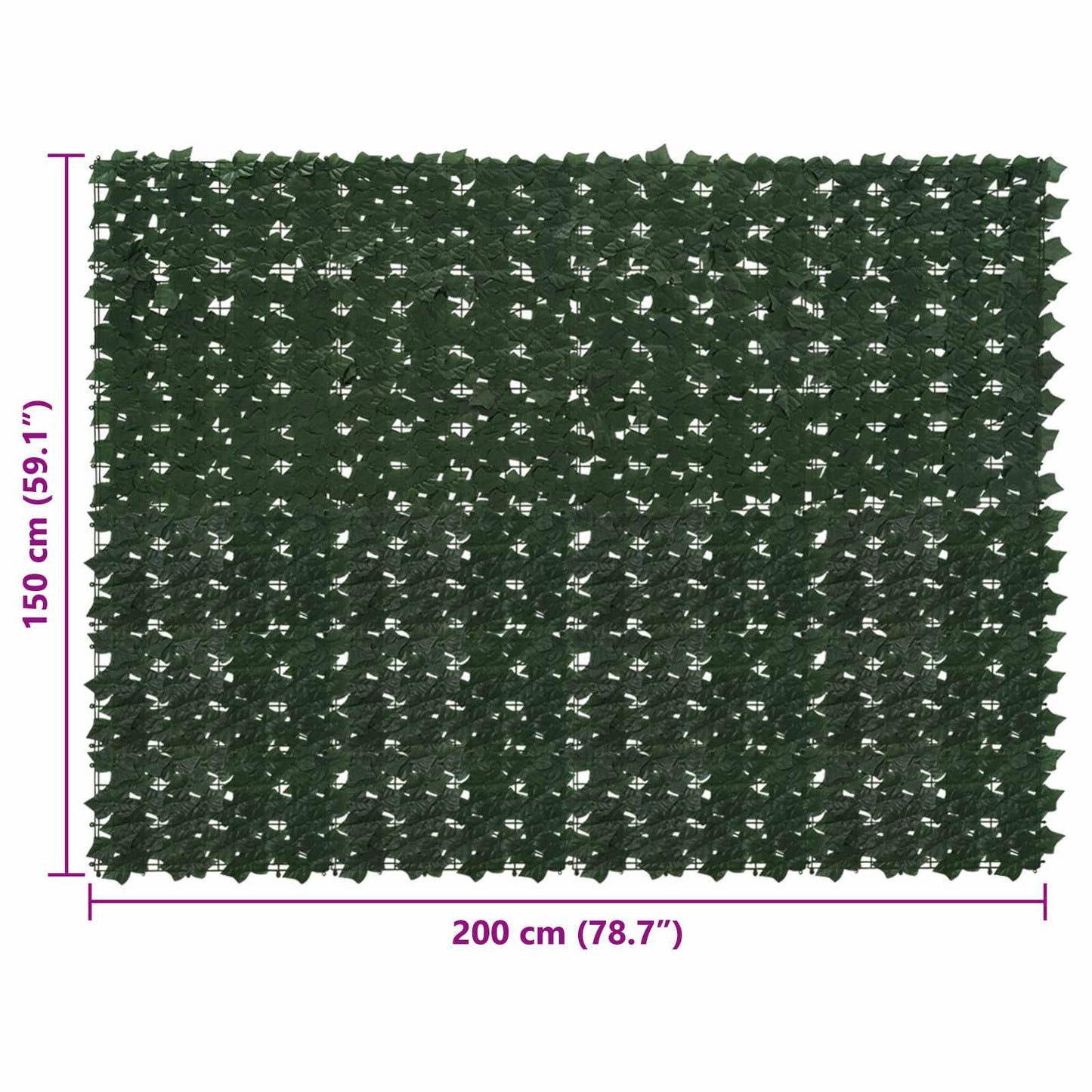 vidaXL Balcony Screen with Leaves Dark Green 200 x 150 cm