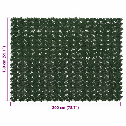 vidaXL Balcony Screen with Leaves Dark Green 200 x 150 cm