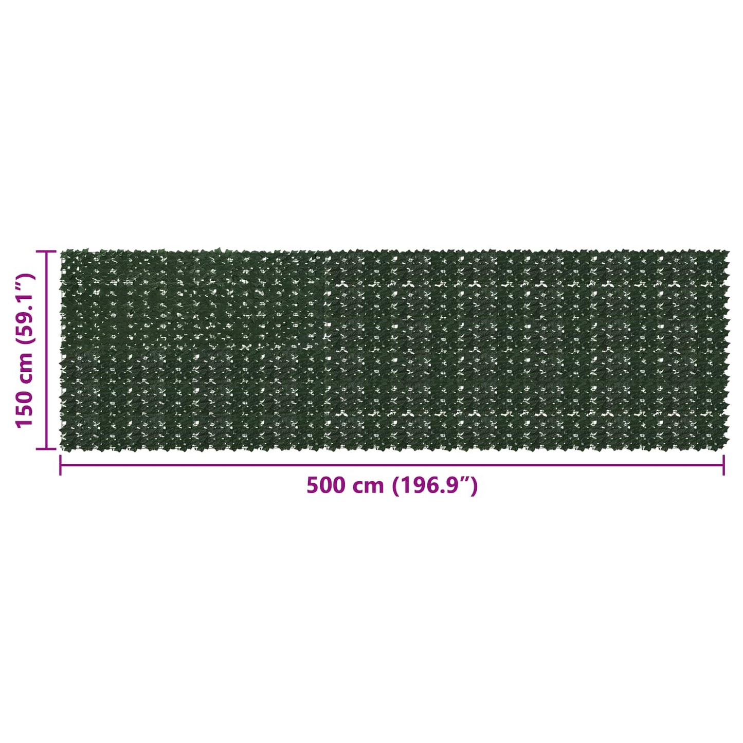 vidaXL Balcony Screen with Leaves Dark Green 500 x 150 cm