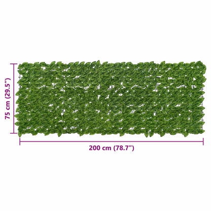 vidaXL Balcony Screen with Leaves Green and Yellow 200 x 75 cm