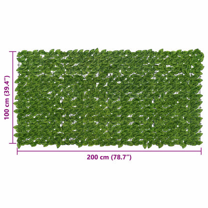 vidaXL Balcony Screen with Leaves Green and Yellow 200 x 100 cm