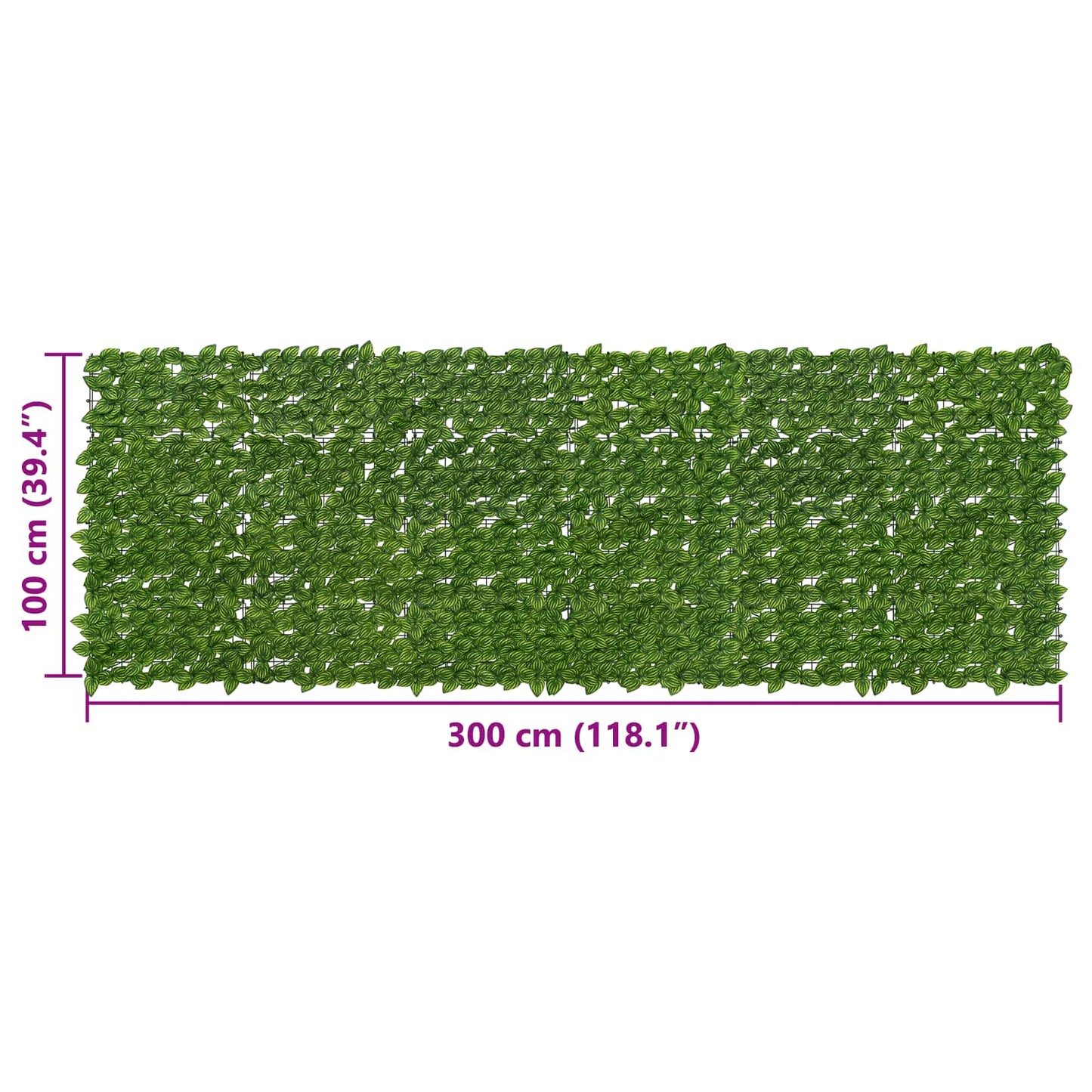 vidaXL Balcony Screen with Leaves Green and Yellow 300 x 100 cm