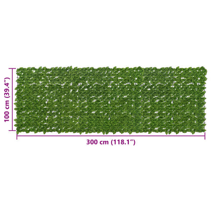 vidaXL Balcony Screen with Leaves Green and Yellow 300 x 100 cm